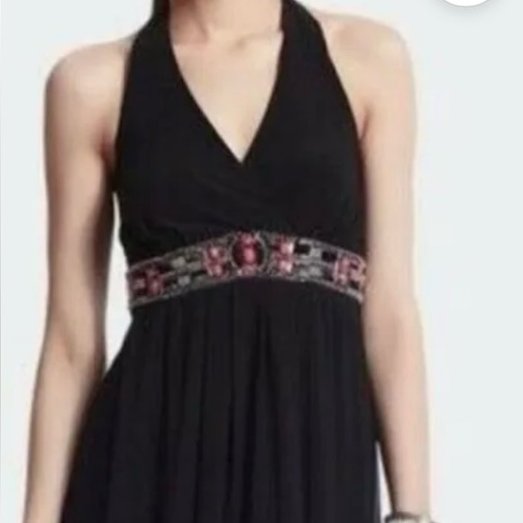 White House Black Market Elegant Black Dress with Embellished Bustline - Picture 10 of 11